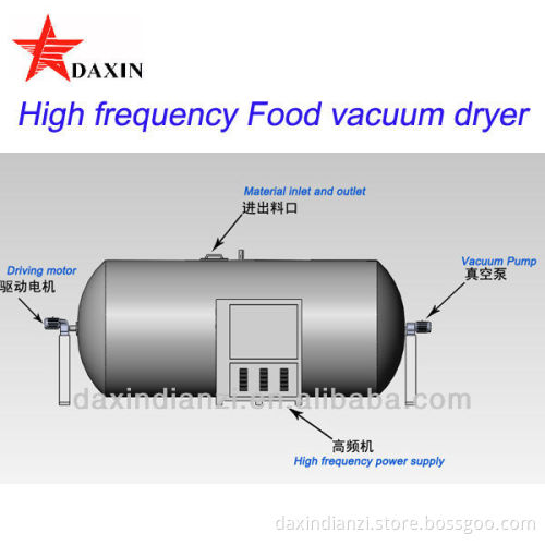 The Fruit particles high frequency - dried under vacuum tank